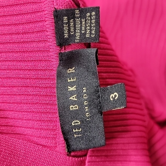 Ted Baker, Size 3 (US 8-10) Viviiyy Engineered Skater Dress,  Hot Pink,  EUC - Picture 14 of 16